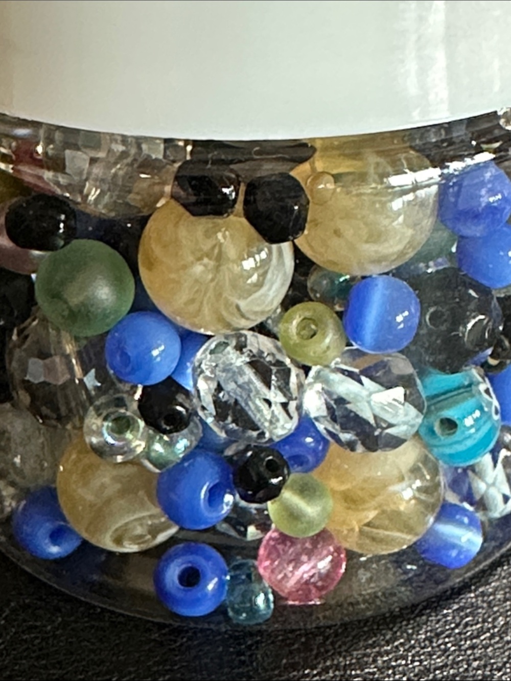 2.  Glass Beads Mixed Sizes & Types 2oz Jar